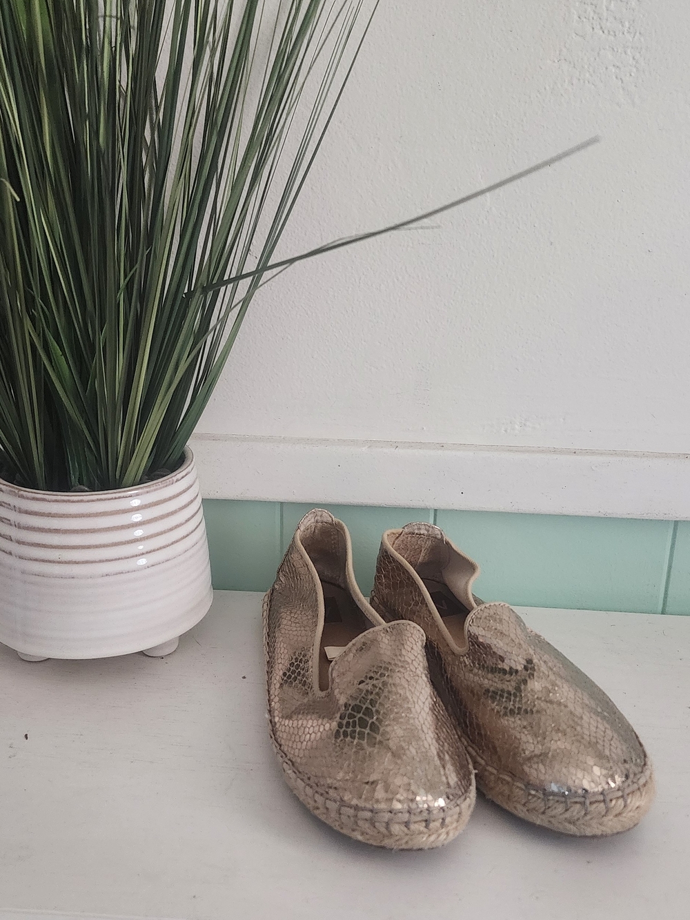 DV by Dolce Vita Gold Snake-Print Espadrilles